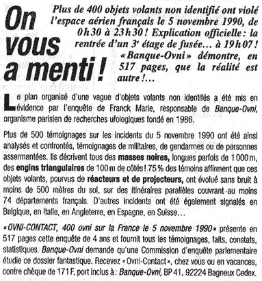 ovni 5 novembre 1990 tf1